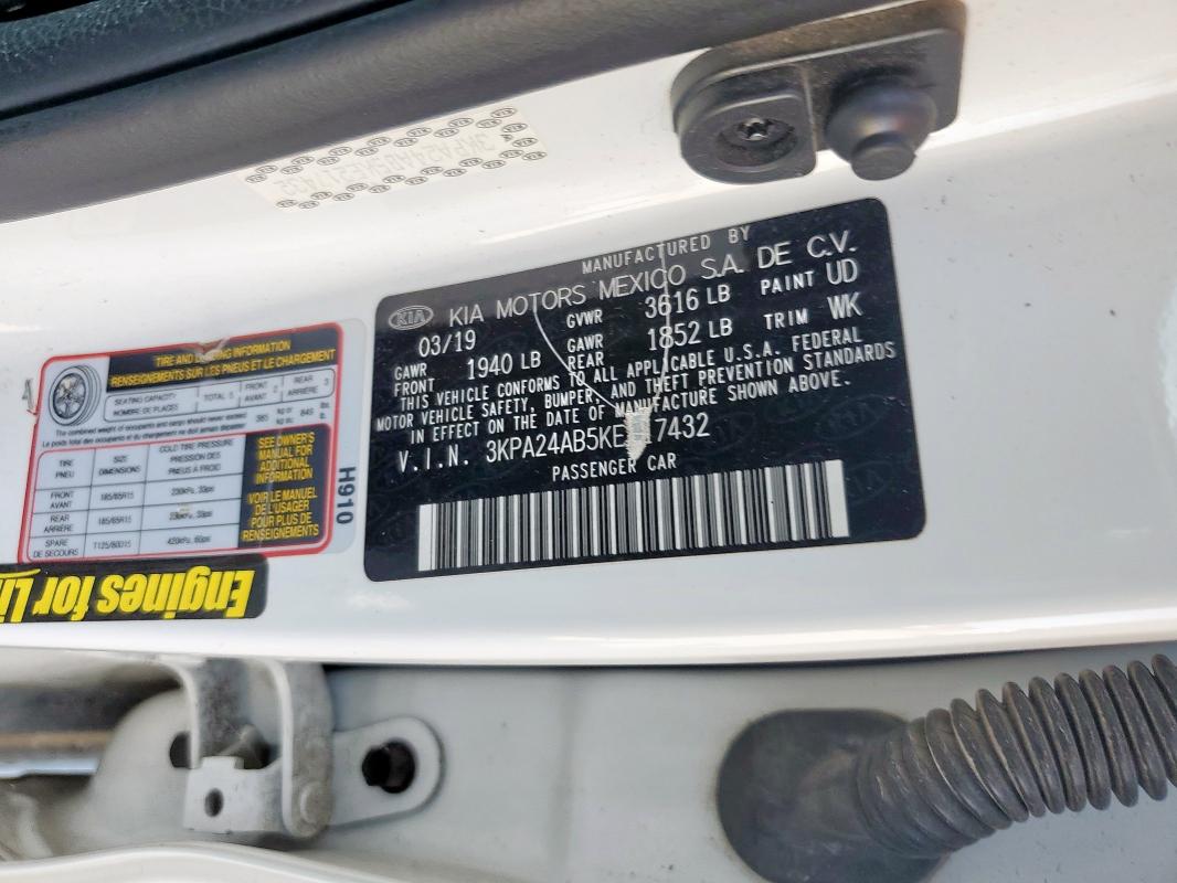 2019 KIA RIO S 3KPA24AB5KE217432
