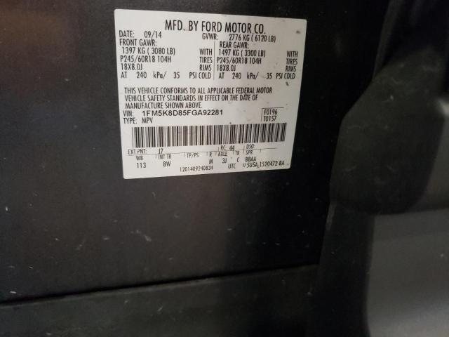 2015 FORD EXPLORER X 1FM5K8D85FGA92281