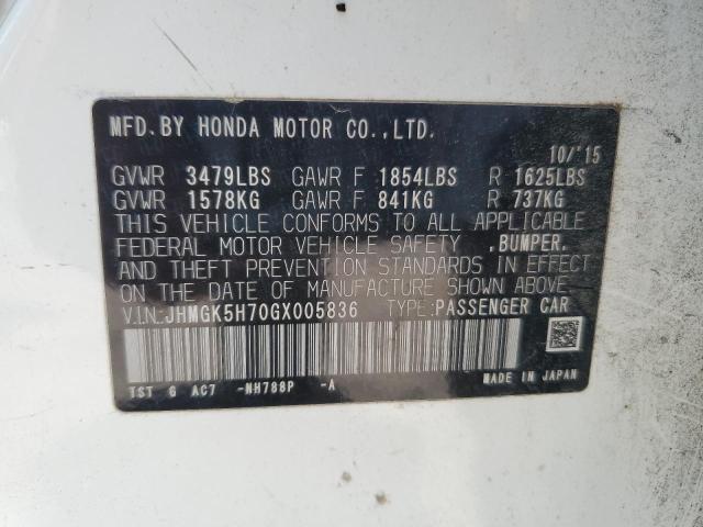 2016 HONDA FIT EX - JHMGK5H70GX005836