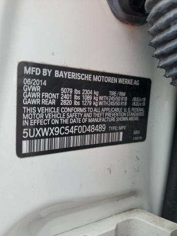 2015 BMW X3 XDRIVE2 5UXWX9C54F0D48489