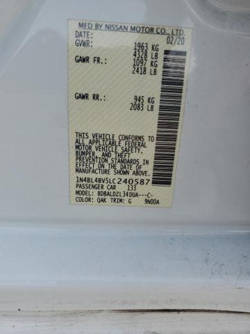 2020 NISSAN ALTIMA S 1N4BL4BV5LC240587