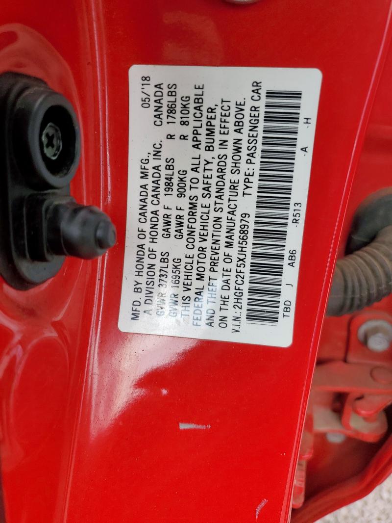 2018 HONDA CIVIC LX 2HGFC2F5XJH568979