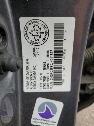 2018 HONDA CIVIC EX 2HGFC2F80JH011847