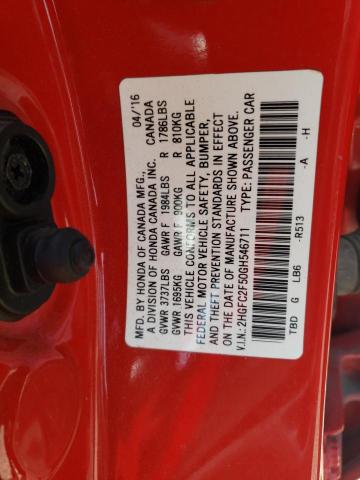 2016 HONDA CIVIC LX 2HGFC2F50GH546711