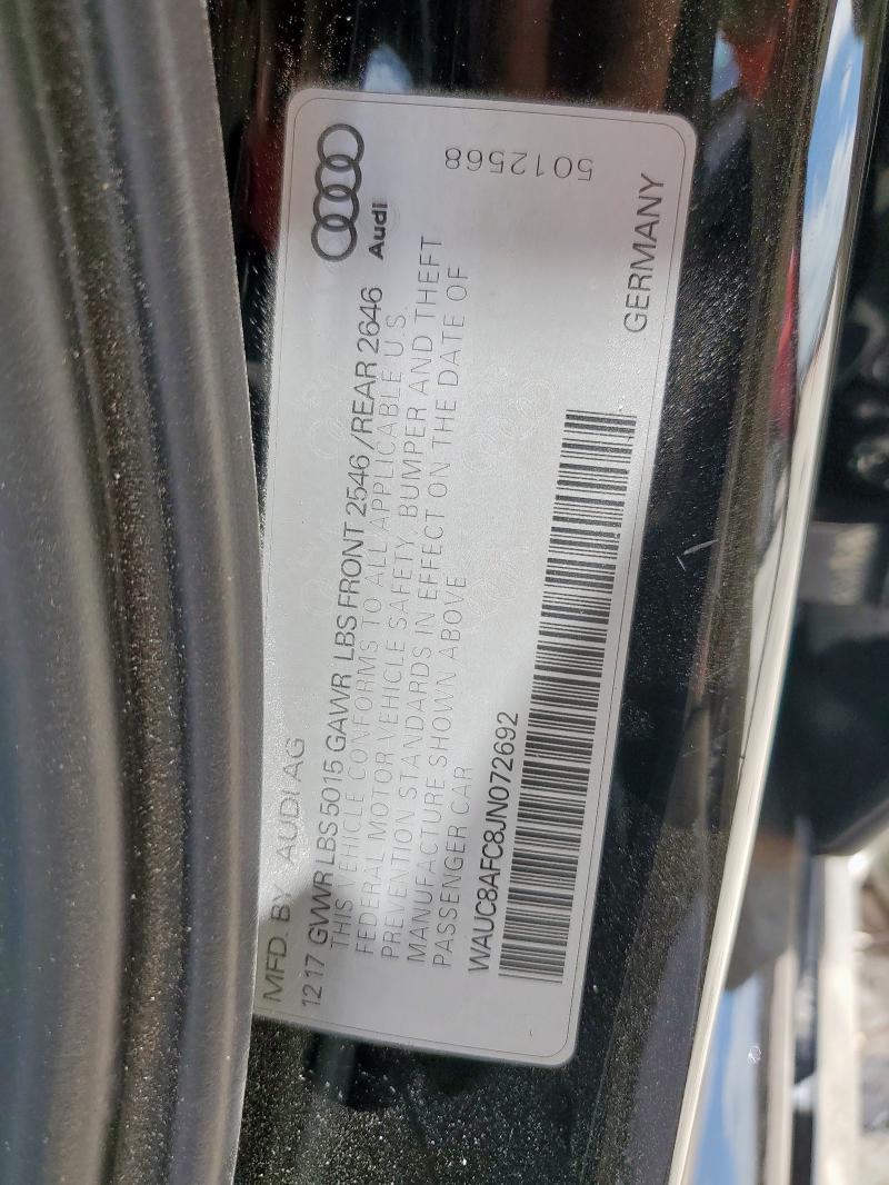 2018 AUDI A6 PREMIUM WAUC8AFC8JN072692