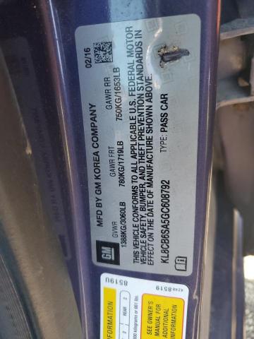2016 CHEVROLET SPARK LS KL8CB6SA5GC608792