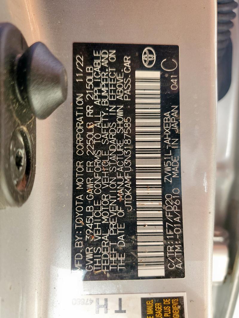 2022 TOYOTA PRIUS NIGHT SHADE JTDKAMFU3N3187585