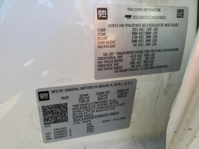 2022 CHEVROLET SILVERADO - 3GCUDGED3NG573620
