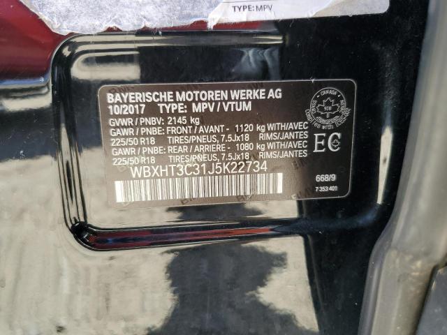 2018 BMW X1 XDRIVE2 WBXHT3C31J5K22734