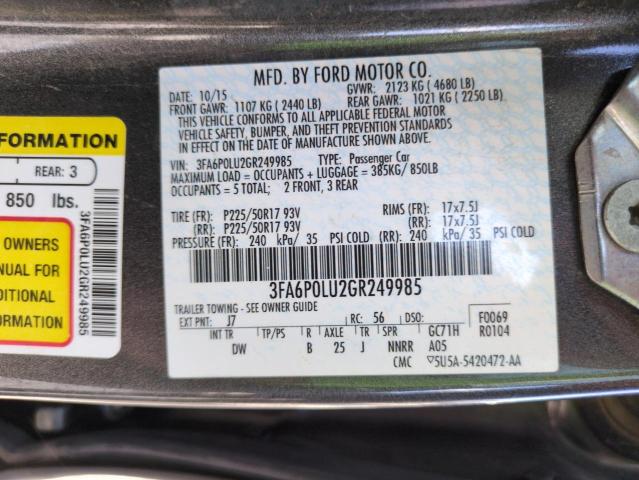 2016 FORD FUSION SE - 3FA6P0LU2GR249985