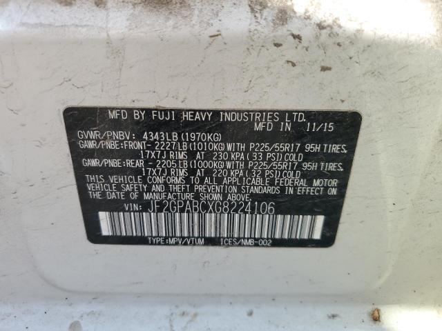2016 SUBARU CROSSTREK JF2GPABCXG8224106