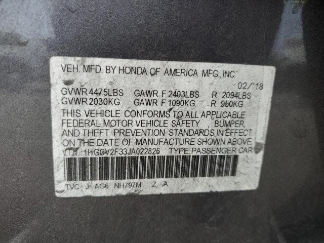 2018 HONDA ACCORD SPO 1HGCV2F33JA022826
