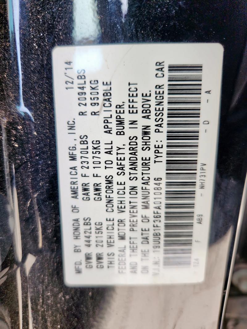 2015 ACURA TLX 19UUB1F36FA010846