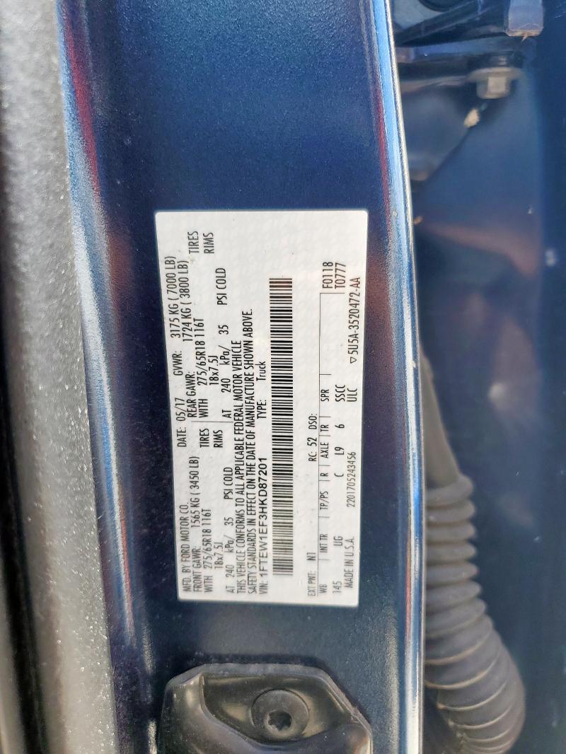 2017 FORD F150 SUPER 1FTEW1EF3HKD87201