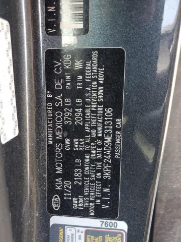 2021 KIA FORTE FE 3KPF24AD9ME313106