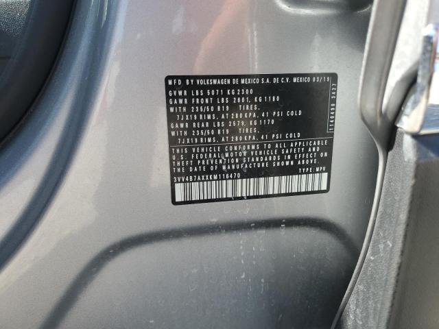 2019 VOLKSWAGEN TIGUAN SEL 3VV4B7AXXKM116470
