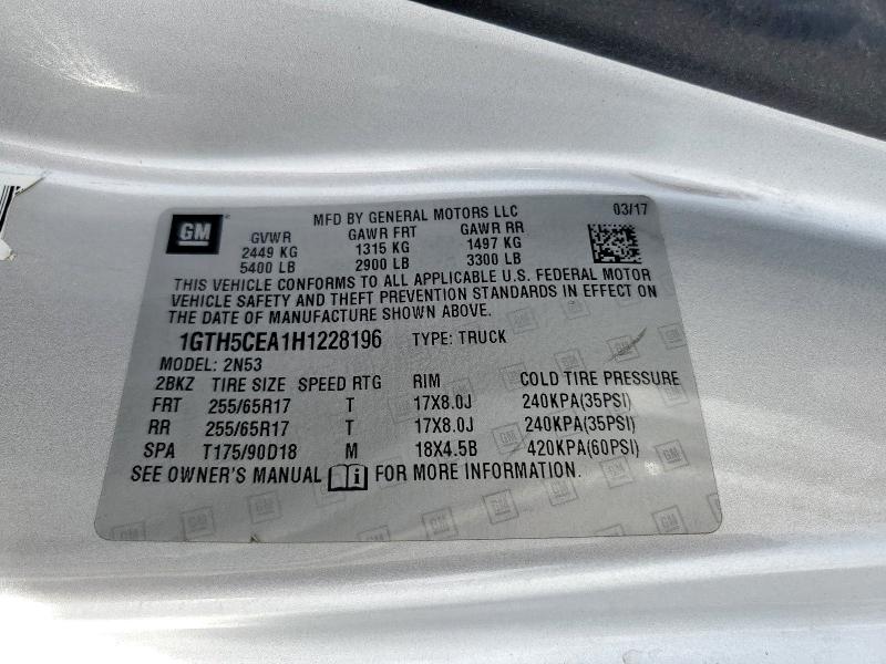 2017 GMC CANYON SLE 1GTH5CEA1H1228196