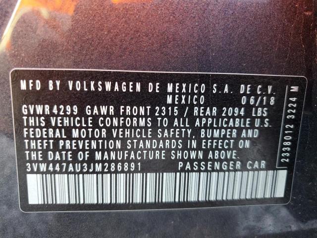 2018 VOLKSWAGEN GTI S/SE 3VW447AU3JM286891