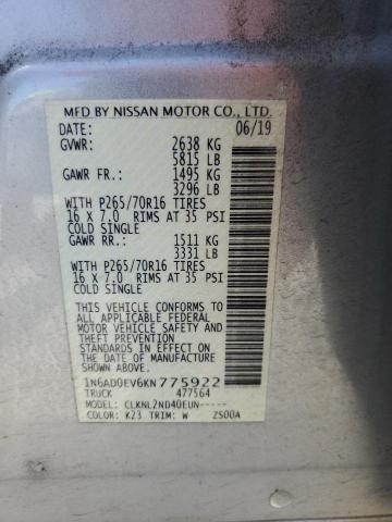 2019 NISSAN FRONTIER S 1N6AD0EV6KN775922