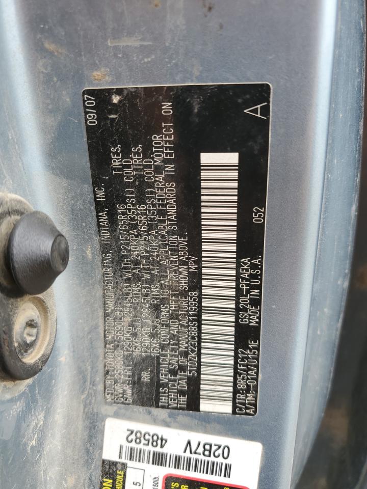 Lot #3240864863 2008 TOYOTA SIENNA CE