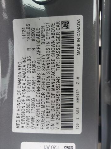 2025 HONDA CIVIC SPOR 2HGFE2F54SH552949