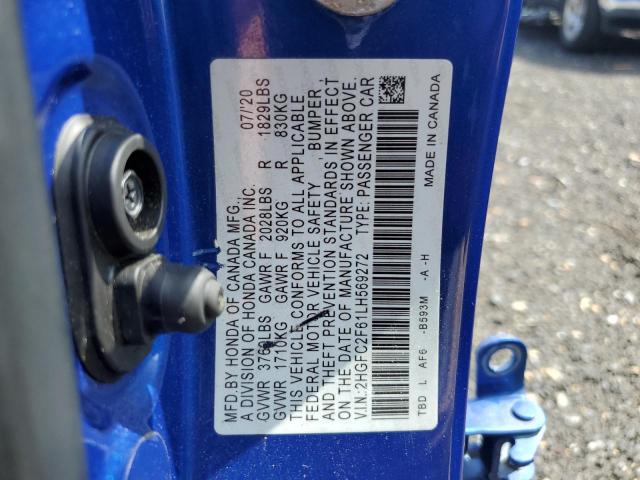 2020 HONDA CIVIC LX - 2HGFC2F61LH569272