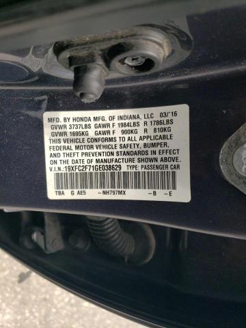 2016 HONDA CIVIC EX 19XFC2F71GE038629