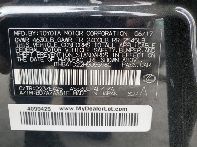 2017 LEXUS IS 200T JTHBA1D22H5055960