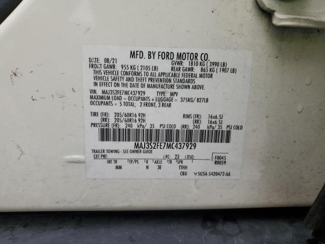 2021 FORD ECOSPORT S MAJ3S2FE7MC437929
