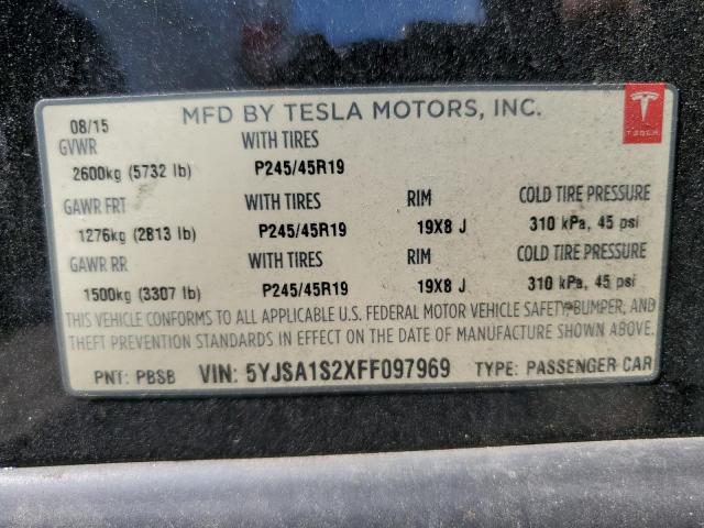 2015 TESLA MODEL S 70 5YJSA1S2XFF097969