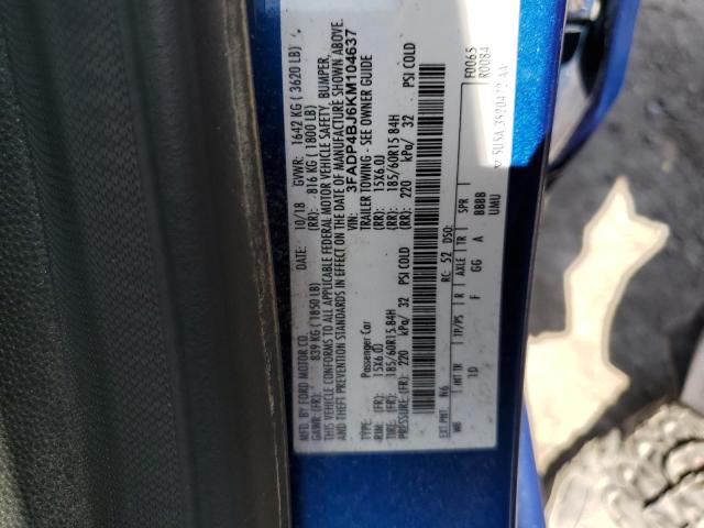 2019 FORD FIESTA SE 3FADP4BJ6KM104637