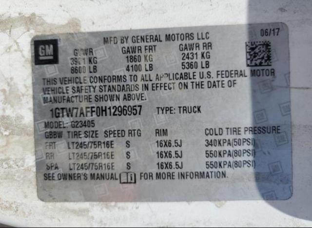 2017 GMC SAVANA G25 1GTW7AFF0H1296957
