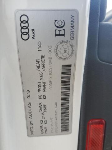 2019 AUDI A4 KOMFORT WAUANAF44KN010748