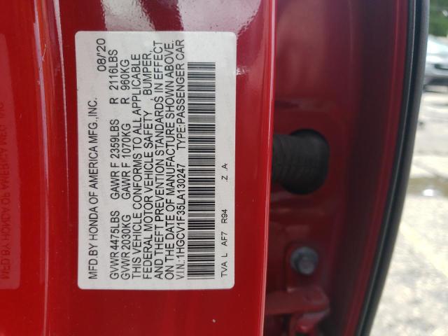 2020 HONDA ACCORD SPO 1HGCV1F35LA130247