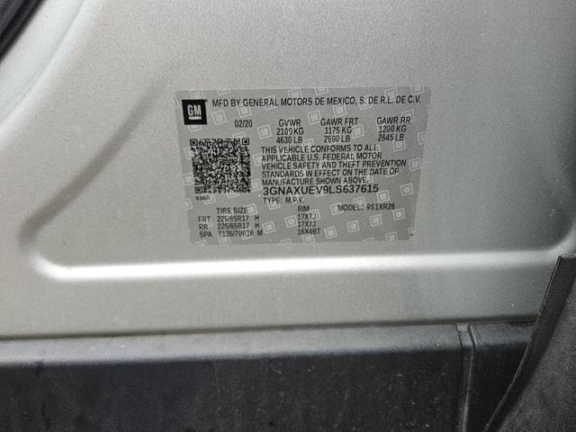 2020 CHEVROLET EQUINOX LT 3GNAXUEV9LS637615