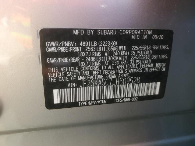 2020 SUBARU FORESTER L JF2SKASC7LH609528