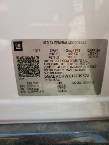 2018 BUICK ENCLAVE PR 5GAERCKWXJJ139578