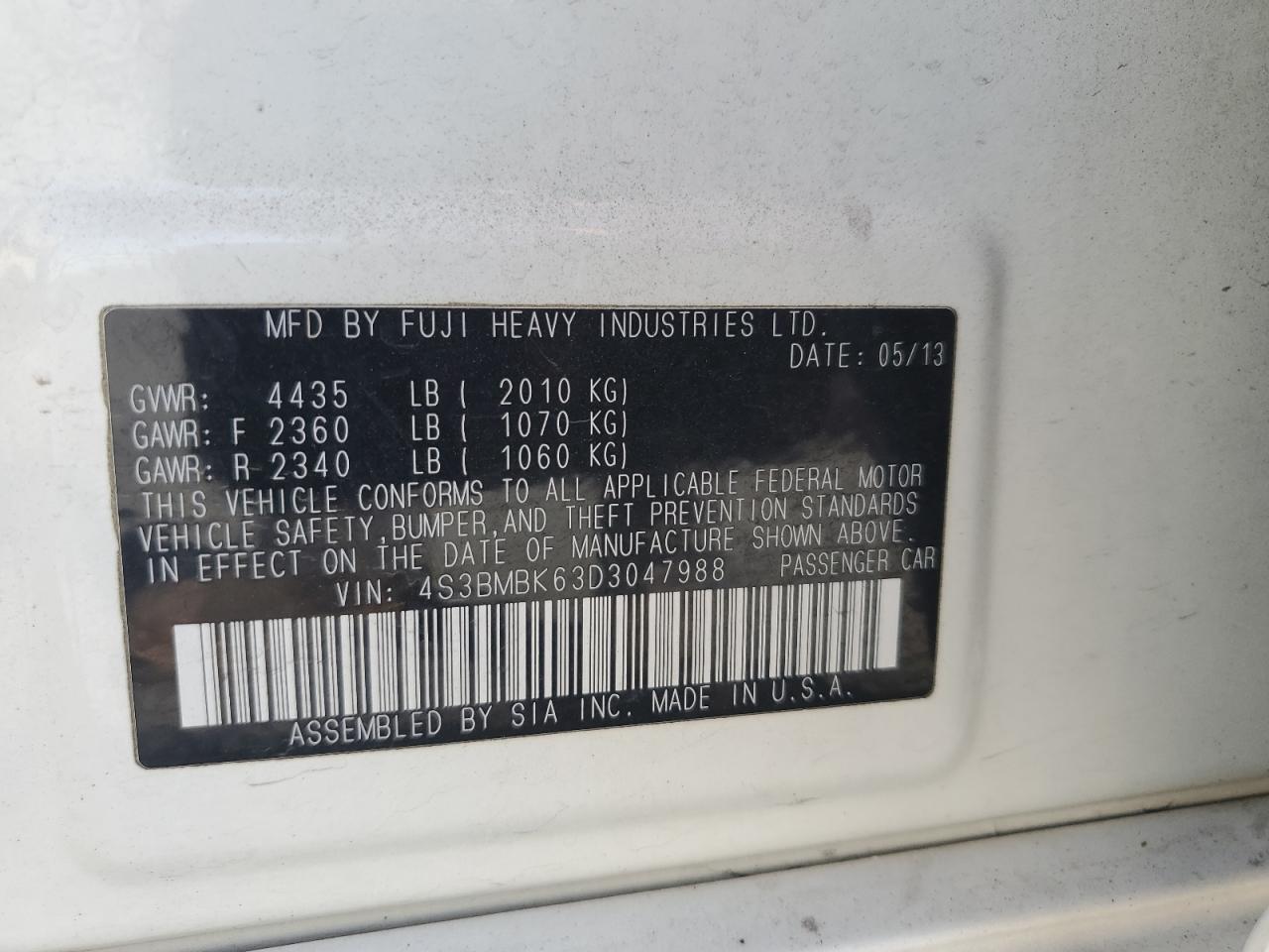 SUBARU LEGACY 2.5I LIMITED