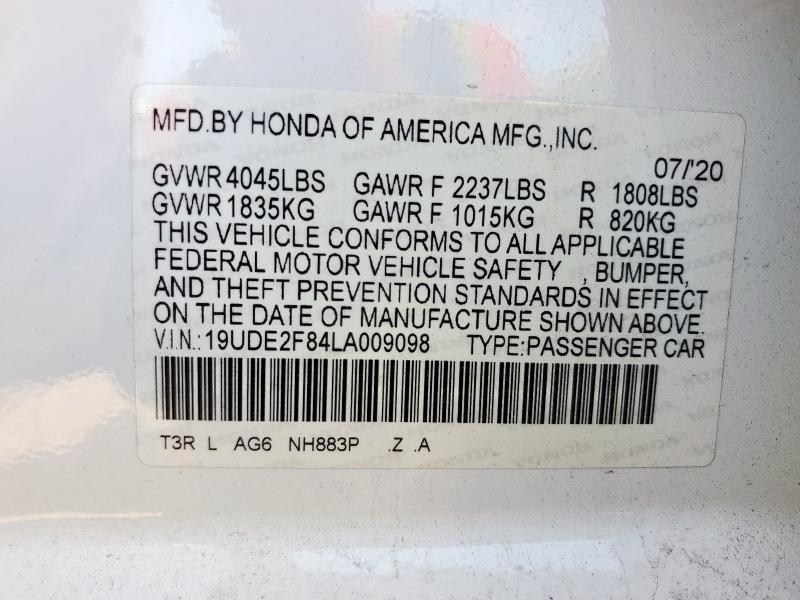 2020 ACURA ILX PREMIU 19UDE2F84LA009098