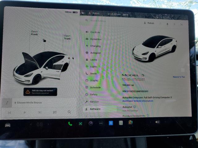 2021 TESLA MODEL 3 5YJ3E1EC6MF850911