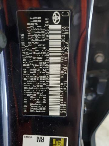 2022 TOYOTA COROLLA LE 5YFEPMAE5NP282667