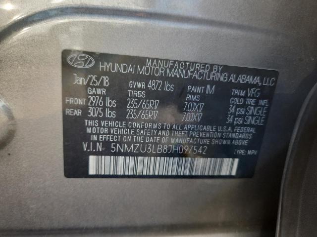 2018 HYUNDAI SANTA FE S 5NMZU3LB8JH097542