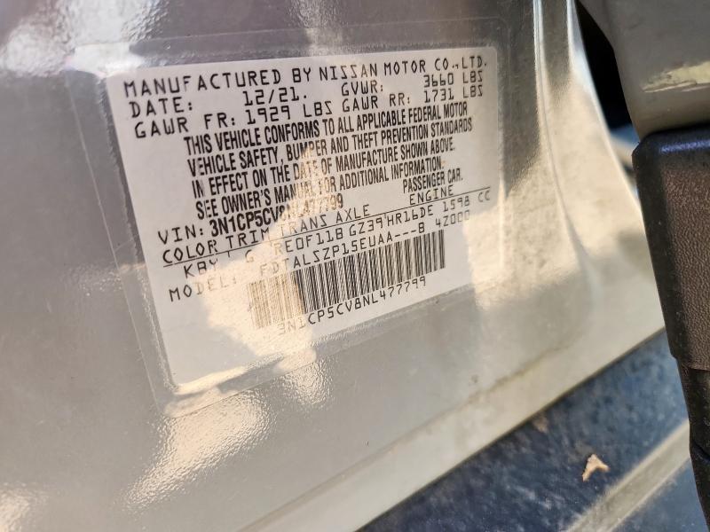 2022 NISSAN KICKS SV - 3N1CP5CV8NL477799