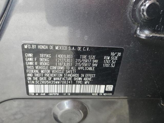 2021 HONDA HR-V LX 3CZRU5H35MM706241