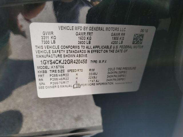2016 CADILLAC ESCALADE P 1GYS4CKJ2GR420458