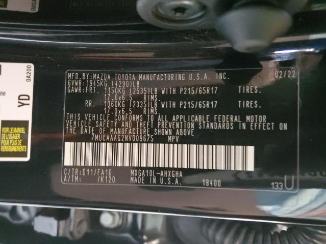 2022 TOYOTA COROLLA CR 7MUCAAAG2NV009675