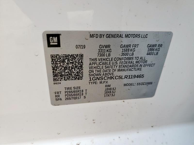 2020 CHEVROLET SUBURBAN C 1GNSCHKC5LR119465