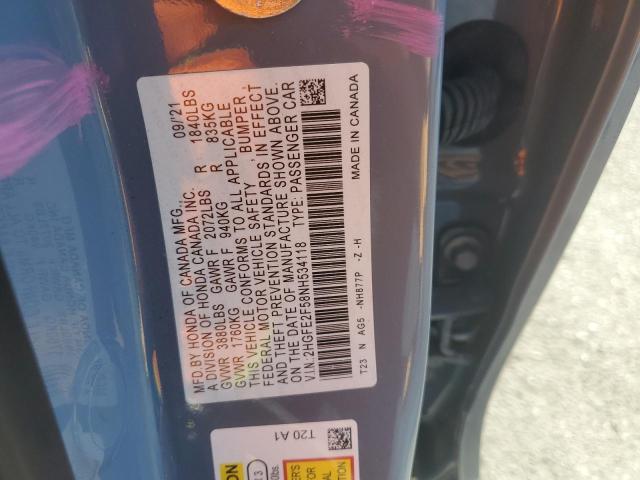 2022 HONDA CIVIC SPOR - 2HGFE2F58NH534118