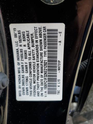 2019 HONDA CIVIC EX 19XFC1F32KE212921