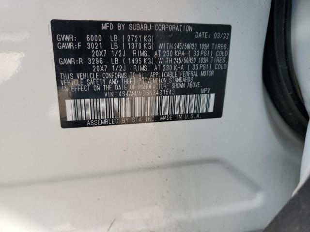 2022 SUBARU ASCENT LIMITED - 4S4WMAMD6N3431543